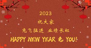 時間流逝的腳步，擋不住我們對過去的回望， 遠方未知的艱苦，奪不走我們對前程的向往。 2023，祝大家兔飛猛進  業(yè)績長虹！